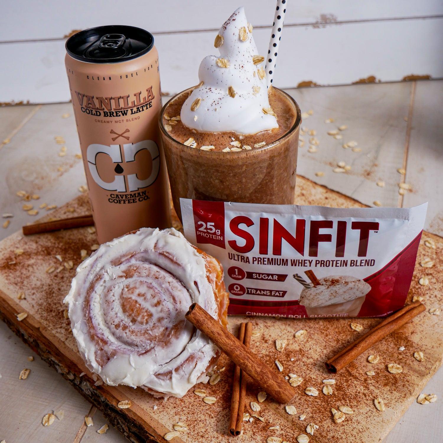 Cinnamon Vanilla Cold Brew Smoothie - Sinfit and Caveman Coffee Collab