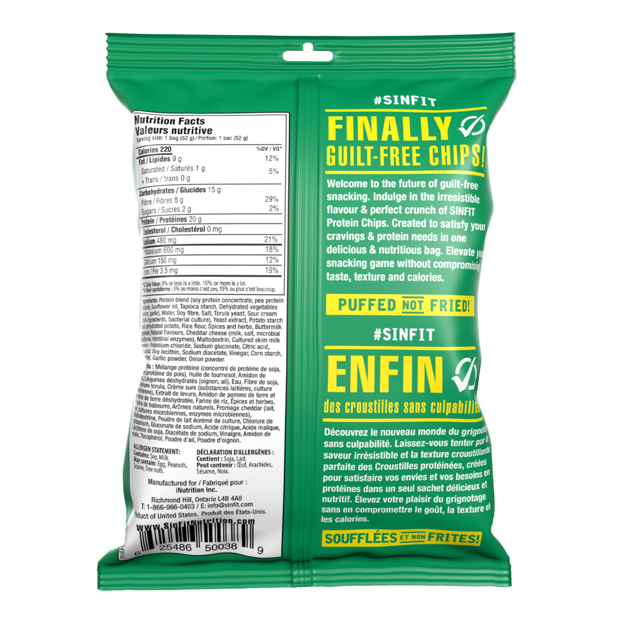 Sour Cream & Onion Protein Chips